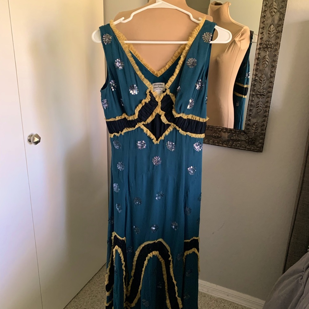PHILOSOPHY DI ALBERTA FERRETTI SILK MIDI DRESS. BEAUTIFUL LIKE NEW SIZE 2 - Picture 5 of 7